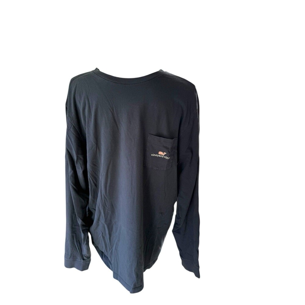 Vineyard Vines Whale Pocket Tee Long Sleeve Pima Cotton Men’s Large Blue Pink